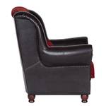 Fauteuil à oreilles Mosambik Cuir synthétique / Tissu - Noir / Rouge