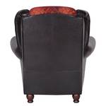 Fauteuil à oreilles Mosambik Cuir synthétique / Tissu - Noir / Rouge