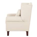 Oorfauteuil Colmar geweven stof - Stof Maka: Beige - Zonder hocker