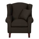 Oorfauteuil Colmar geweven stof - Stof Maka: Espressokleurig - Zonder hocker