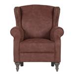 Oorfauteuil Cosimo I bruine microvezel - Grijs