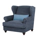 Oorfauteuil Davido donkergrijs katoen - Blauw