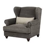 Fauteuil à  oreilles Davido Tissu en coton gris foncé - Marron