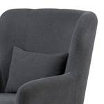 Oorfauteuil Ennis (met hocker) geweven stof - donkergrijs