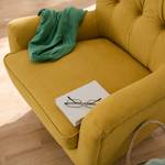 Fauteuil à oreilles Feliz Tissu - Jaune moutarde