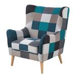 Oorfauteuil Kamma geweven stof - grijs/blauw