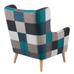 Oorfauteuil Kamma geweven stof - grijs/blauw