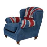 Fauteuil à oreilles Union Jack Tissu denim