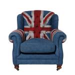 Fauteuil à oreilles Union Jack Tissu denim