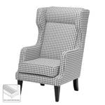 Oorfauteuil Grenfell structuurstof - wit/grijs