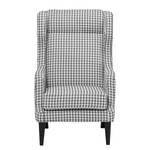 Fauteuil à oreilles Grenfell Tissu structuré - Blanc / Gris