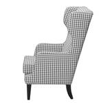 Fauteuil à oreilles Grenfell Tissu structuré - Blanc / Gris