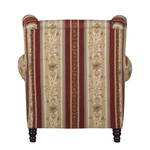 Fauteuil à oreilles Henry XXL Tissu - Beige / Bordeaux