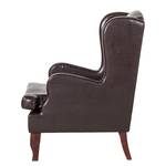 Fauteuil à oreilles Italo Cuir synthétique marron foncé