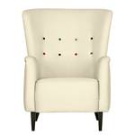 Oorfauteuil Josslyn beige geweven stof - met hocker