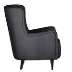 Fauteuil à oreilles Josslyn Tissu gris foncé - Sans repose-pieds