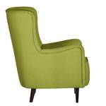 Fauteuil à oreilles Josslyn Tissu vert - Avec repose-pieds