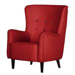 Oorfauteuil Josslyn rode geweven stof - met hocker