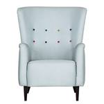 Fauteuil à oreilles Josslyn Tissu bleu acier