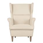 Ohrensessel Juna II Webstoff Creme - Ohne Hocker