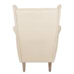 Ohrensessel Juna II Webstoff Creme - Ohne Hocker