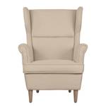 Fauteuil à oreilles Juna II Tissu Beige - Cappuccino - Sans repose-pieds