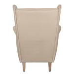 Fauteuil à oreilles Juna II Tissu Beige - Cappuccino - Sans repose-pieds