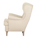 Ohrensessel Juna II Webstoff Creme - Mit Hocker