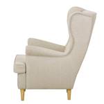 Ohrensessel Juna III Webstoff Beige - Ohne Hocker