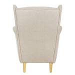 Ohrensessel Juna III Webstoff Beige - Ohne Hocker