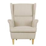 Ohrensessel Juna III Webstoff Beige - Ohne Hocker