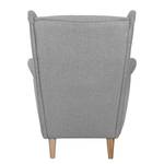 Fauteuil à oreilles Juna III Tissu Beige - Gris - Sans repose-pieds