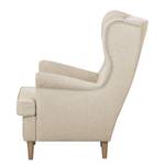 Ohrensessel Juna III Webstoff Beige - Mit Hocker