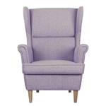 Fauteuil à oreilles Juna III Tissu Beige - Lilas - Avec repose-pieds