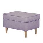 Fauteuil à oreilles Juna III Tissu Beige - Lilas - Avec repose-pieds