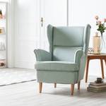 Fauteuil à oreilles Juna III Tissu Beige - Menthe - Sans repose-pieds