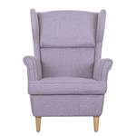 Fauteuil à oreilles Juna III Tissu Beige - Lilas - Sans repose-pieds