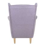 Fauteuil à oreilles Juna III Tissu Beige - Lilas - Sans repose-pieds