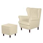 Ohrensessel Kaiapoi I (mit Hocker) Webstoff - Beige