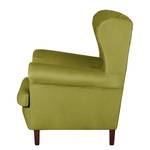 Oorfauteuil Kaiapoi (met hocker) fluweel - Groen