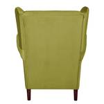 Oorfauteuil Kaiapoi (met hocker) fluweel - Groen