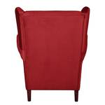 Oorfauteuil Kaiapoi (met hocker) fluweel - Rood