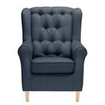 Bankstellen Luro 2-, 1- & 1-zits (2-zitsbank, fauteuil, fauteuil) - structuurstof - Geweven stof Inas: Donkerblauw