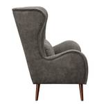 Oorfauteuil Madame Lebon II antieke leerlook - Donkergrijs