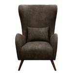 Oorfauteuil Madame Lebon II microvezel - Espressokleurig