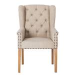 Eetkamerstoel Madison geweven stof/massief eikenhout - Beige