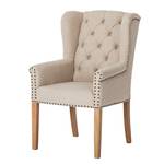 Eetkamerstoel Madison geweven stof/massief eikenhout - Beige