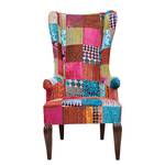 Oorfauteuil Moy geweven patchwork stof