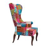 Oorfauteuil Moy geweven patchwork stof