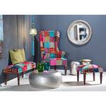 Oorfauteuil Moy geweven patchwork stof